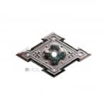 Möbelbeschlag antik Messing vernickelt Schubladengriff Rosette 64 mm