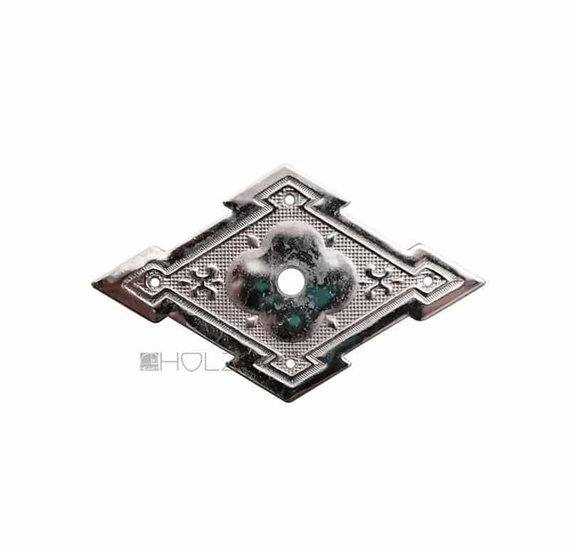 Möbelbeschlag antik Messing vernickelt Schubladengriff Rosette 64 mm