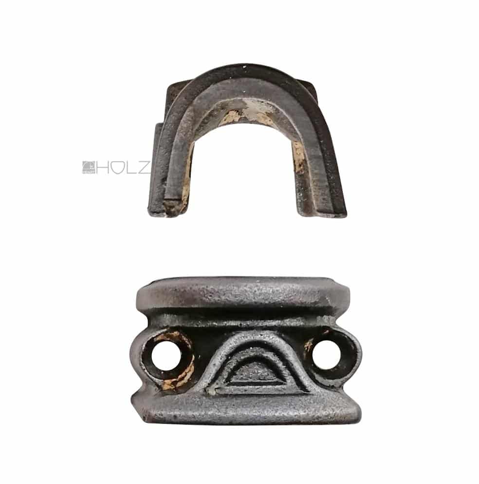 Basküle alt Kloben Rundstange Führung Fenster Riegel antik 18mm Stange rund
