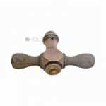 Fenstergriff antik Fensterolive alt Messing Horn Würfel Fensterknebel 86 mm