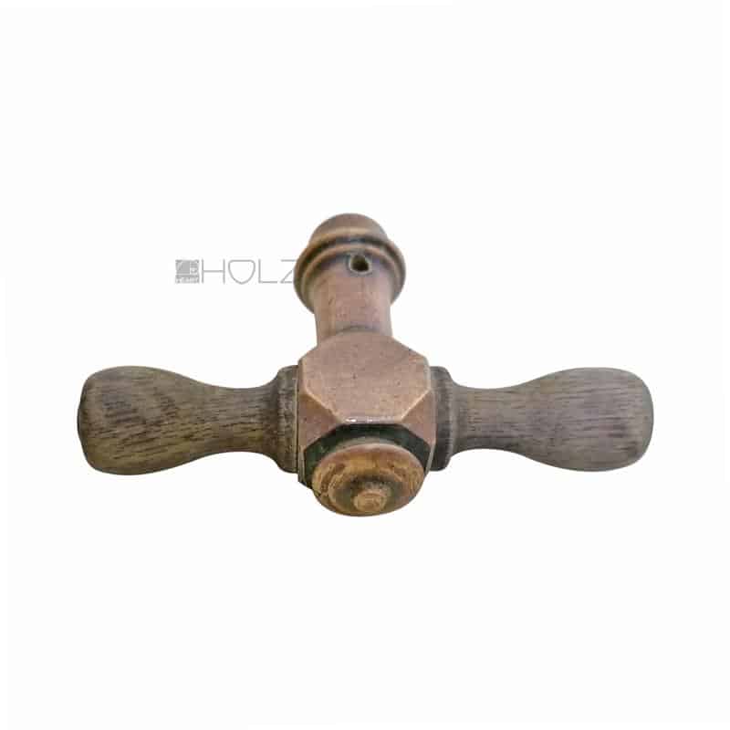 Fenstergriff antik Fensterolive alt Messing Horn Würfel Fensterknebel 86 mm