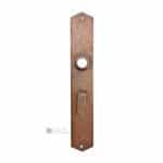 Langschild antik Messingblech Türdrücker alt Türklinke 16.2 mm 68