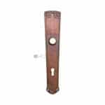 Jugendstil Langschild antik Türdrücker alt Messing 15.6 mm 83