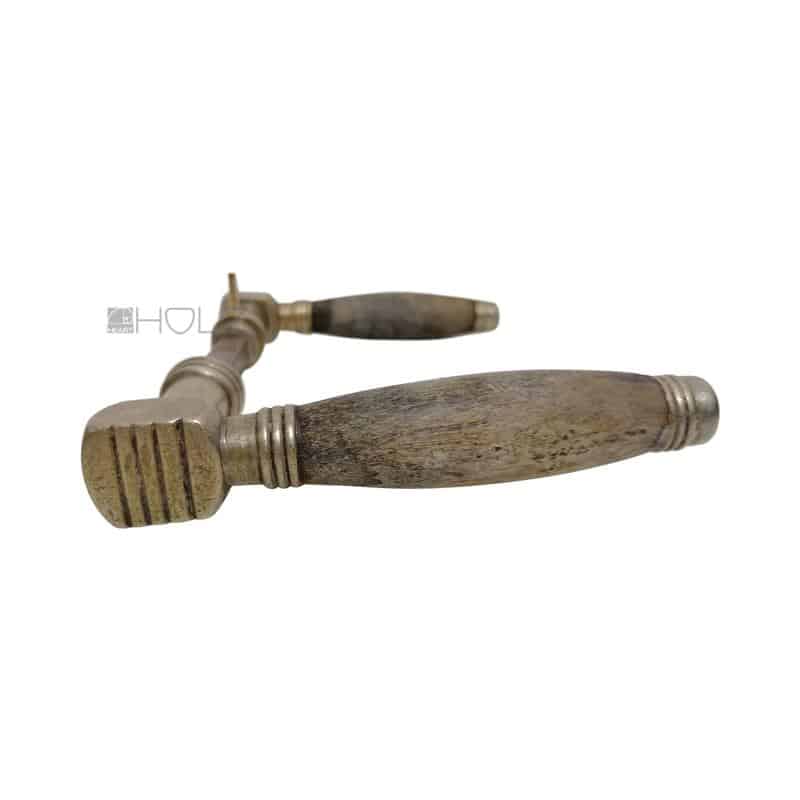 Türdrücker Jugendstil Art Deco vernickelt Horn alt 16.5mm 9er Vk