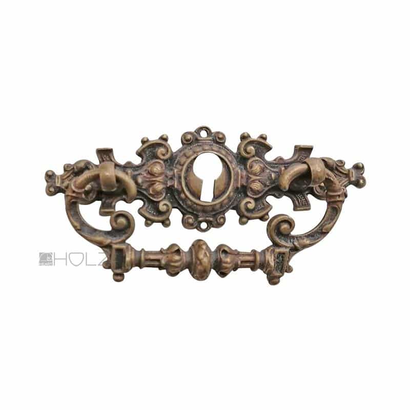 Schubladengriff antik Möbel Beschlag Blende Bronze alt 117 mm