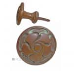 Jugendstil Türknauf antik Messing Lotusblüte alt Türgriff Ziehgriff 47 mm