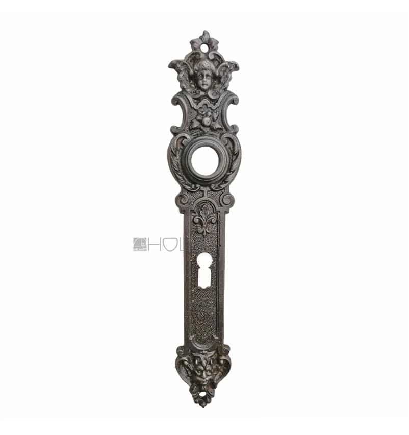 Langschild antik Eisen Engel alt Teufel Türdrücker Türklinke 19.3 mm 78