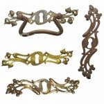 Möbelbeschlag antik Jugendstil floral alt Messing Art Nouveau Schlüsselschild