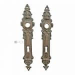 Langschilder antik Neo Barock Messing alt Türdrücker Türklinke 17.7 mm 90