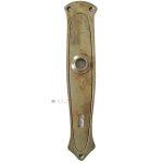 Langschild Jugendstil halbrund Perlenband oval vernickelt alt 16.1mm 83