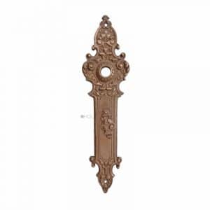 Langschild antik Gründerzeit alt Neo Barock Messing Türdrücker 16.2 mm 78