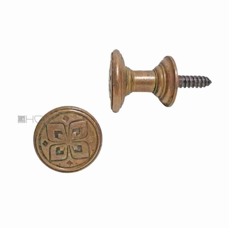 Jugendstil Türknauf antik Messing alt floral Türgriff 41 mm