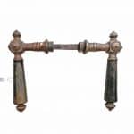 Antik Türdrücker alt Türklinken Würfel Jugendstil Messing Horn 9er Vk