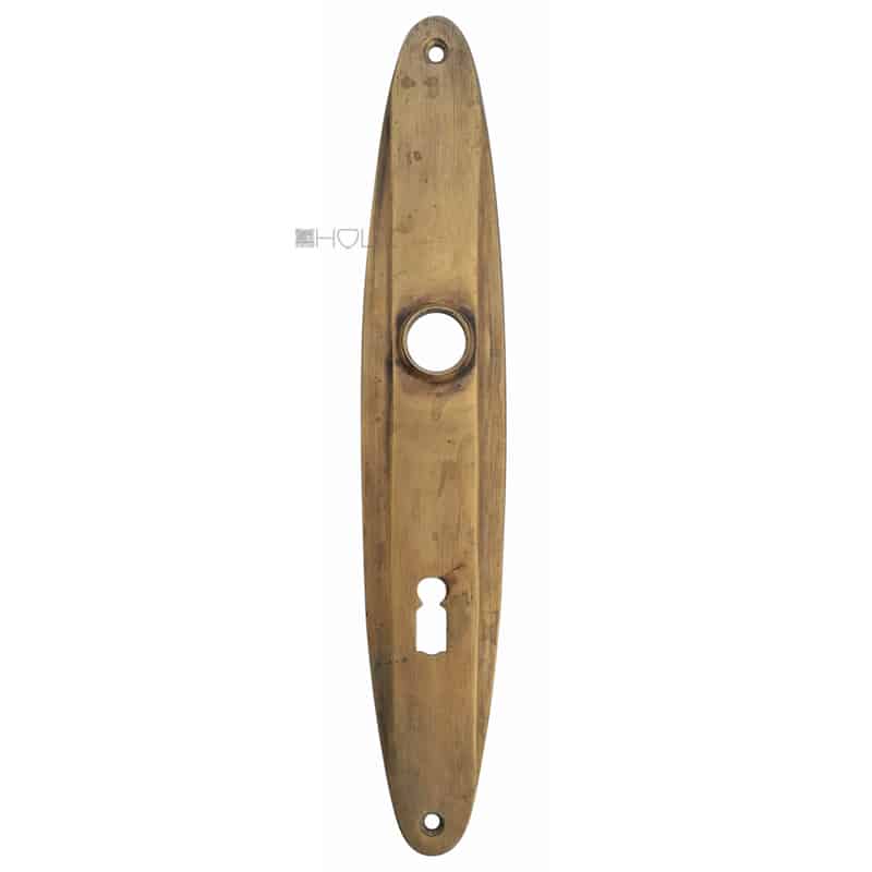 Langschild Jugendstil Avantgarde alt oval Türdrücker 16.6mm 72