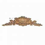 Supraporte Bronze Muschel Eiche Beschlag antik feuervergoldet Schrank alt 51 cm
