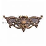 Bronze Möbelbeschlag antik Muschel Blattwerk 12 cm