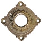 Drückerrosette antik Messing Kranz Gründerzeit Türklinke alt 16.8 mm