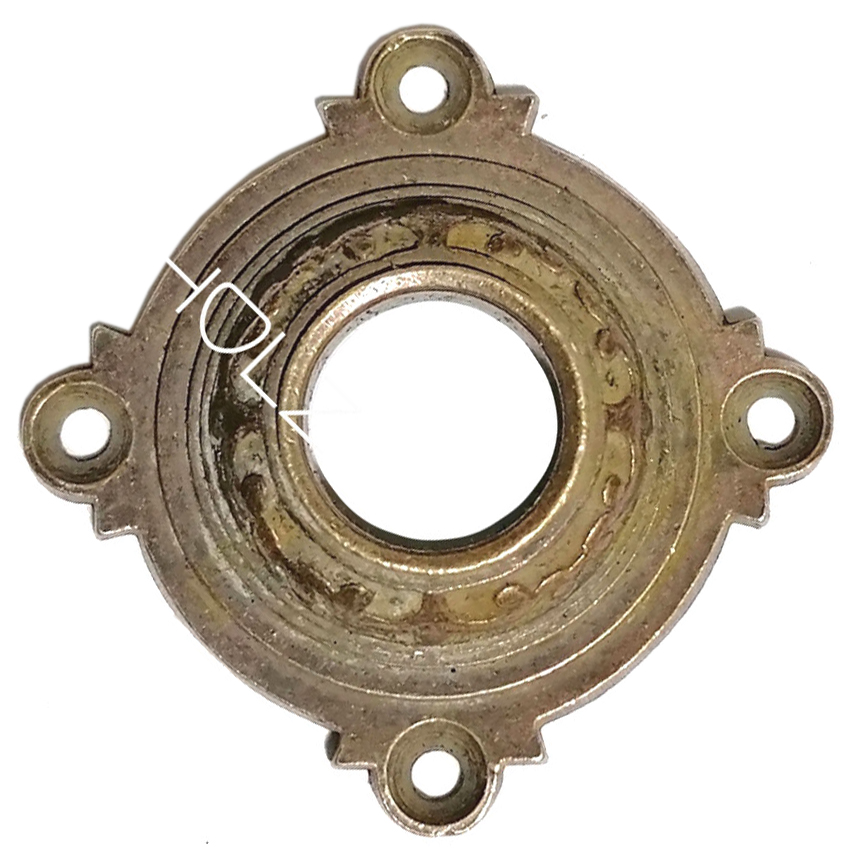 Drückerrosette antik Messing Kranz Gründerzeit Türklinke alt 16.8 mm