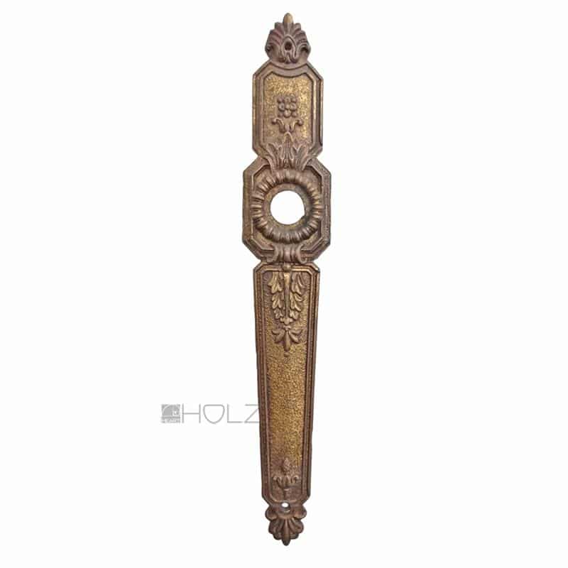 Langschild Frankreich antik Messing Empire Repro Schlüsselblende 14 mm