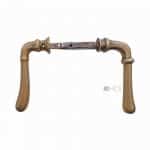 Kastenschloss Biedermeier Türdrücker alt Flügel Türklinken Messing 6er Vk