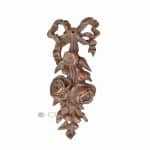 Bronze Möbel Beschlag alt Schleife Rosen verkupfert antik 8.4 cm