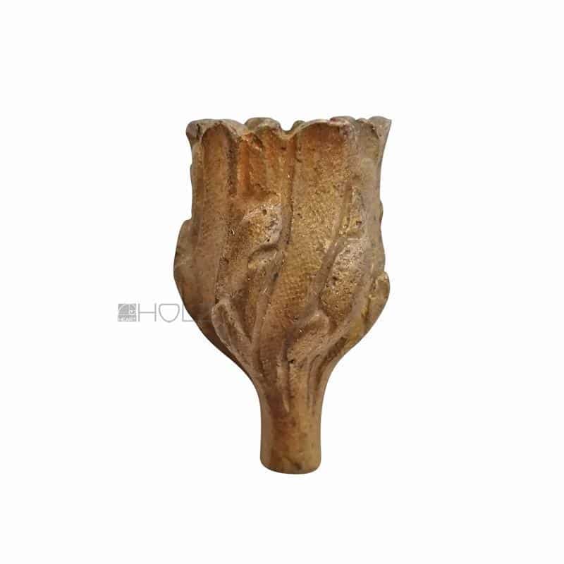 Bronze Kerzenhalter Teil Hülse antik alt floral Kerzenleuchter 5.1 cm