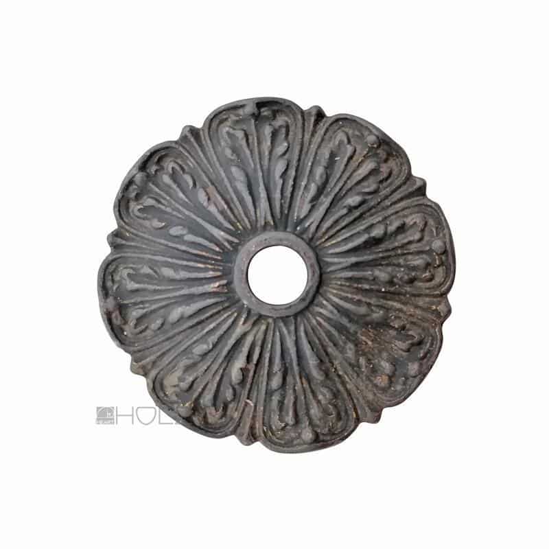 Rosette antik Zink Lampe Kerzenleuchter Restauration alt 70mm