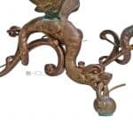 Bronze Figur Drachen Gargoyles antik Restauration alt Lampe Leuchter
