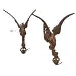 Bronze Figur Drachen Gargoyles antik Restauration alt Lampe Leuchter