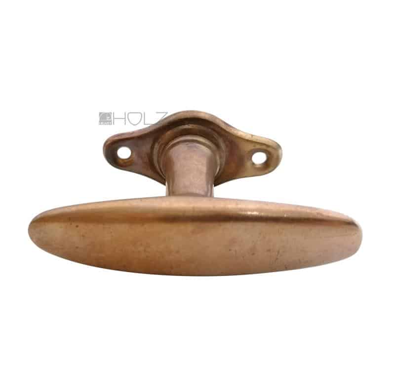 Bauhaus Fensterolive antik Fenstergriff oval alt Rosette 84mm 43