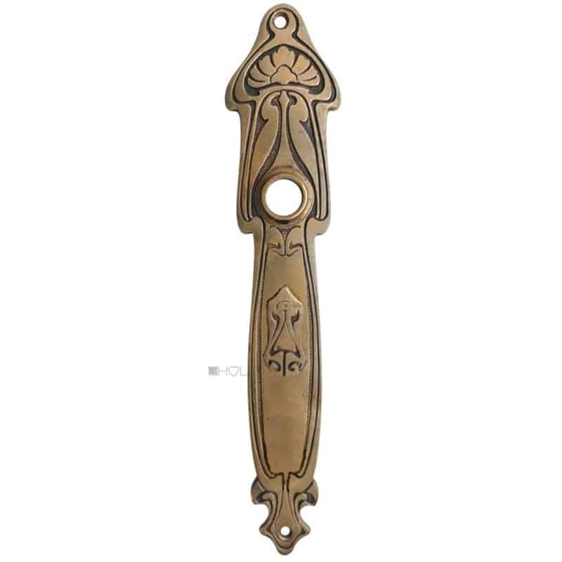 Langschild Jugendstil floral alt Lotus Türdrücker 16.5mm 64 Langschild Jugendstil floral alt Lotus Türdrücker 16.5mm 64