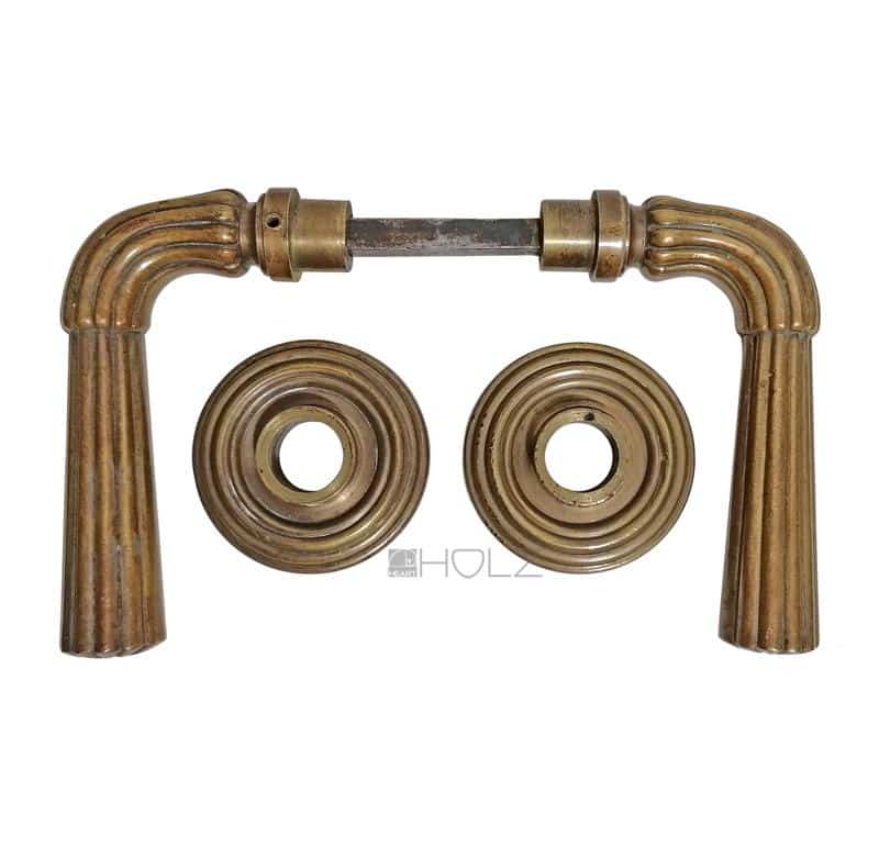 Große Bauhaus Türdrücker Art Deco Bronze Türklinken Rosetten 9er Vk 1500gr.