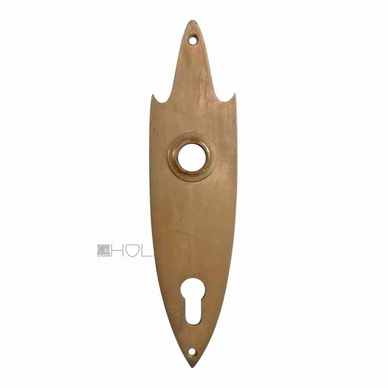 Langschild antik Messing Türdrücker Türklinke nach Biedermeier 18.4 mm 90 PZ