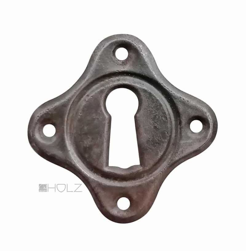Schlüsselschild 1920er Stahl Schlüsselrosette Tür alt Art Deco