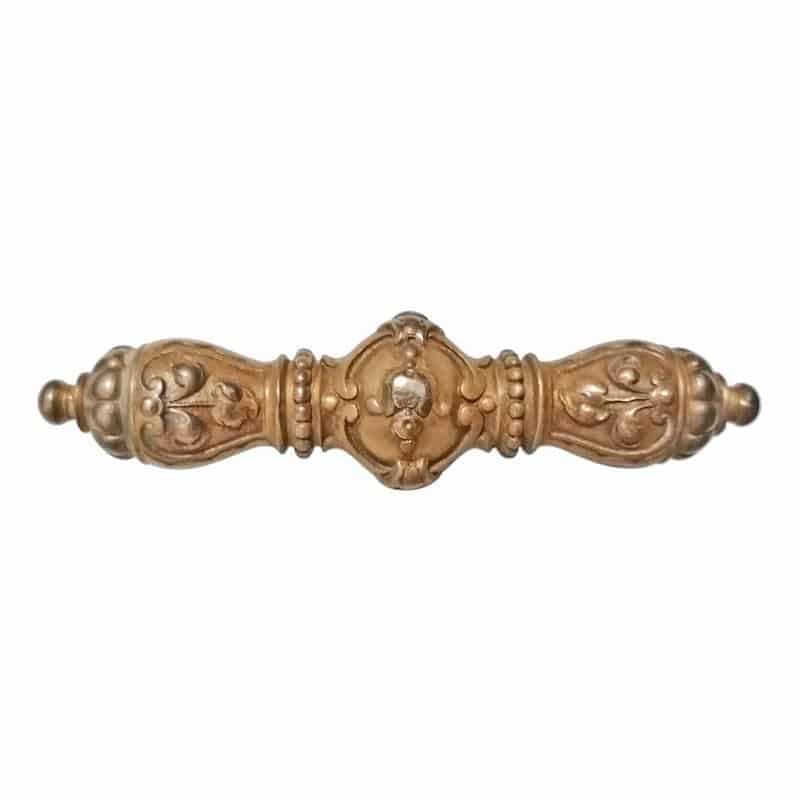 Fensterolive antik Perle Messing prächtiger Fensterknebel alt Fenstergriff 12.5cm