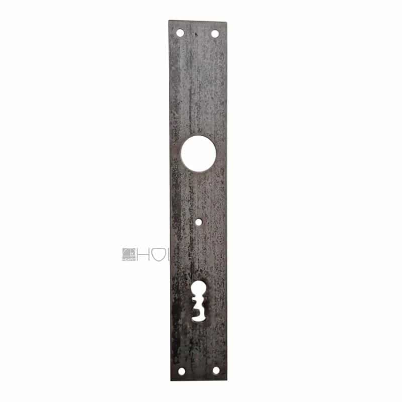 Langschild Einstemm Stahl antik Platte ohne Rosette alt für Türdrücker Tür