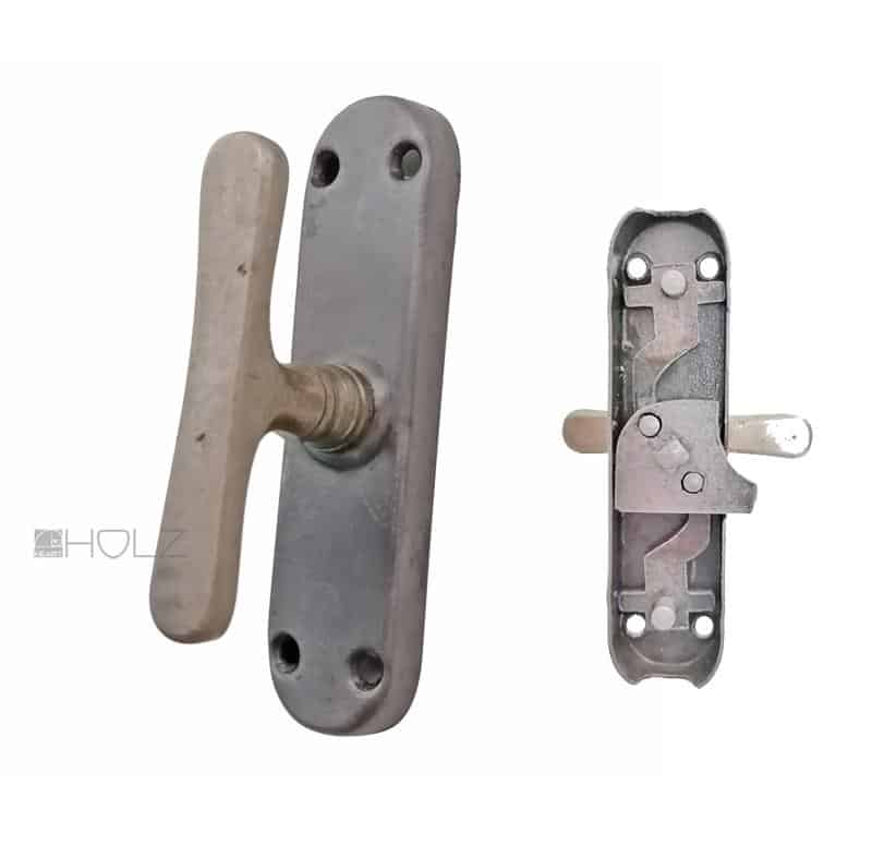 Basküle antik Fensterolive Klampe alt Art Deco Stahl Bauhaus Einreiber links