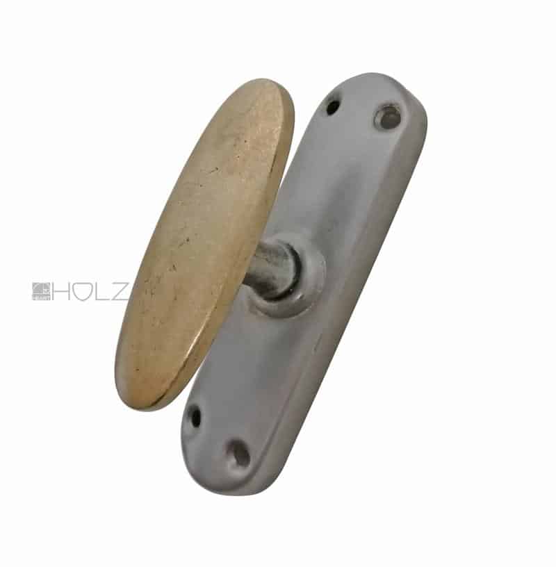 Basküle antik Fensterolive alt Art Deco oval Stahl Messing Bauhaus