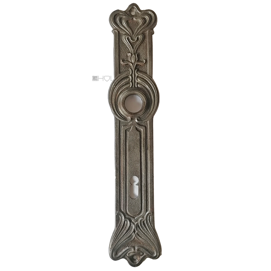 Langschild alt Jugendstil Eisen floral groß 18.4mm 78