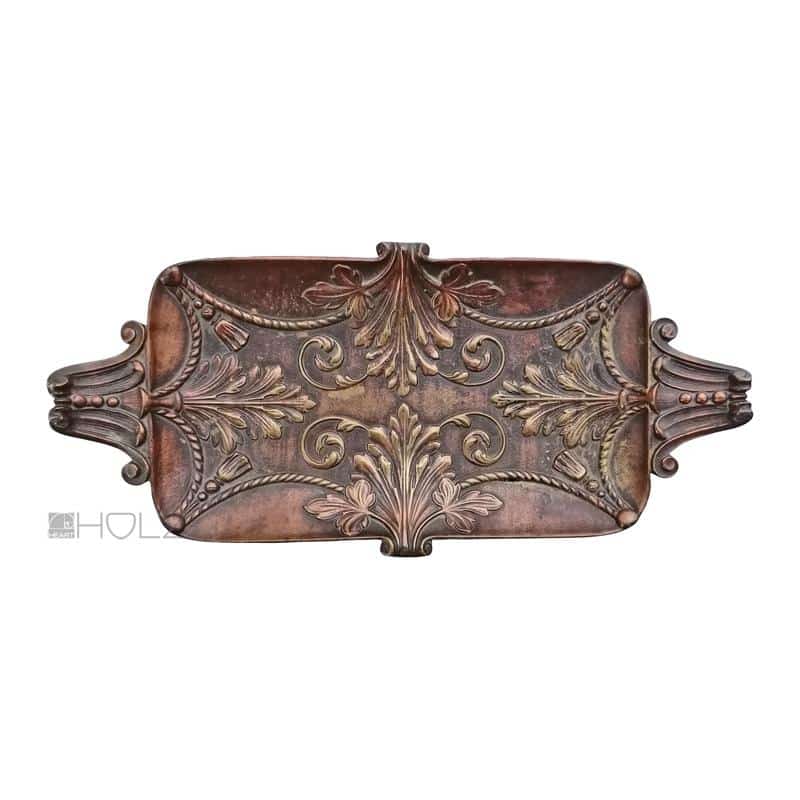 Prächtige Bronze Schale Blattwerk Rankwerk antik F.L.V. 28cm