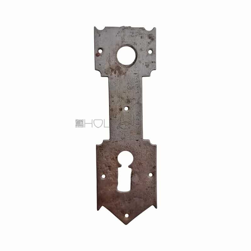 Langschild antik Eisen Stahlblech Türdrücker Türklinke alt 16 mm 94