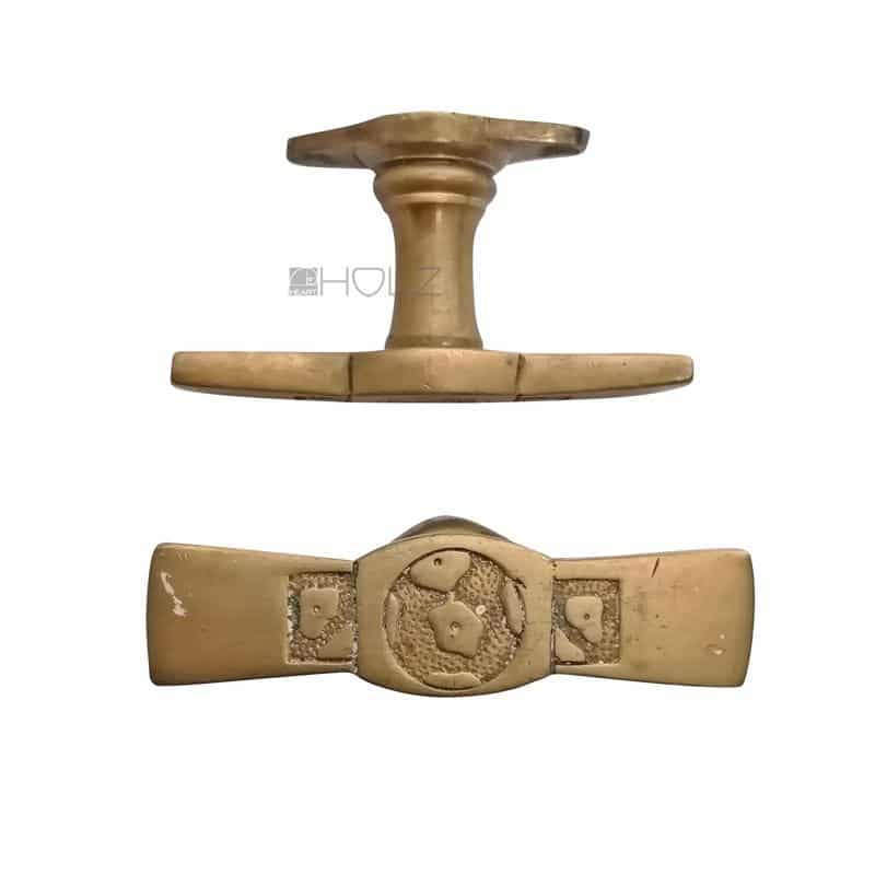 Fensterolive antik Jugendstil Fenstergriff alt Messing Fliege 42 mm