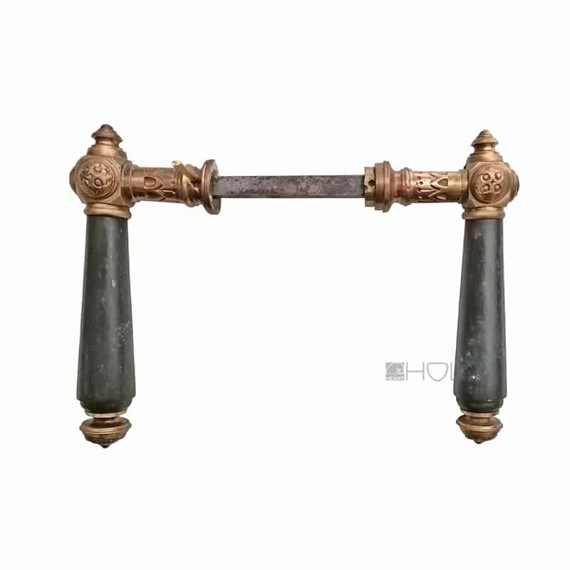 Türdrücker Kastenschloss antik Messing Horn Würfel Türklinken alt 8er Vk