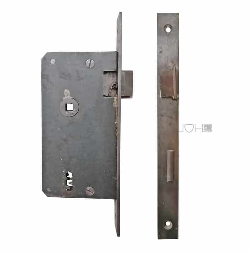 Tür Einsteckschloss antik Schloss aufschraubbar alt 55mm Dornmaß 8er Vk 78 mm