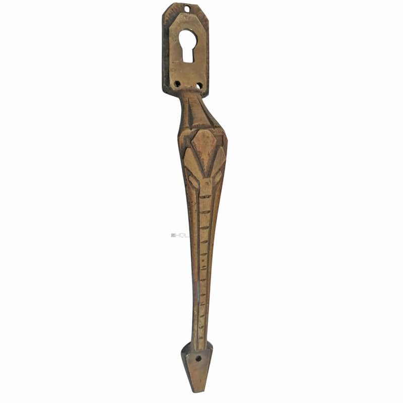 Bronze Möbel Türgriff Schlüsselschild alt Jugendstil Avantgarde Art Deco 15.5cm