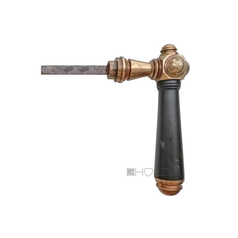 Türdrücker antik Säulen Türklinke Messing Ebenholz alt 7.6er Vk