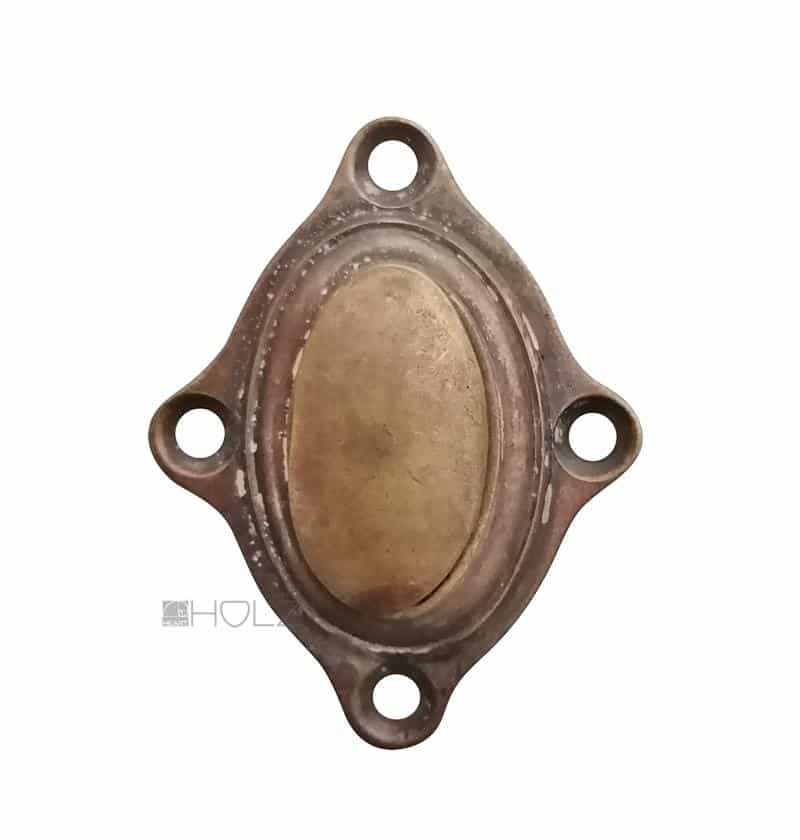 Jugendstil Schlüsselschild antik Tür Schlüsselrosette alt oval 61mm