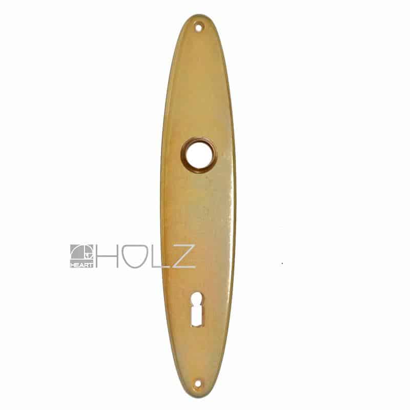 Langschild Art Deco alt oval Messing Türklinke 16.2mm 72 Langschild Art Deco alt oval Messing Türklinke 16.2mm 72