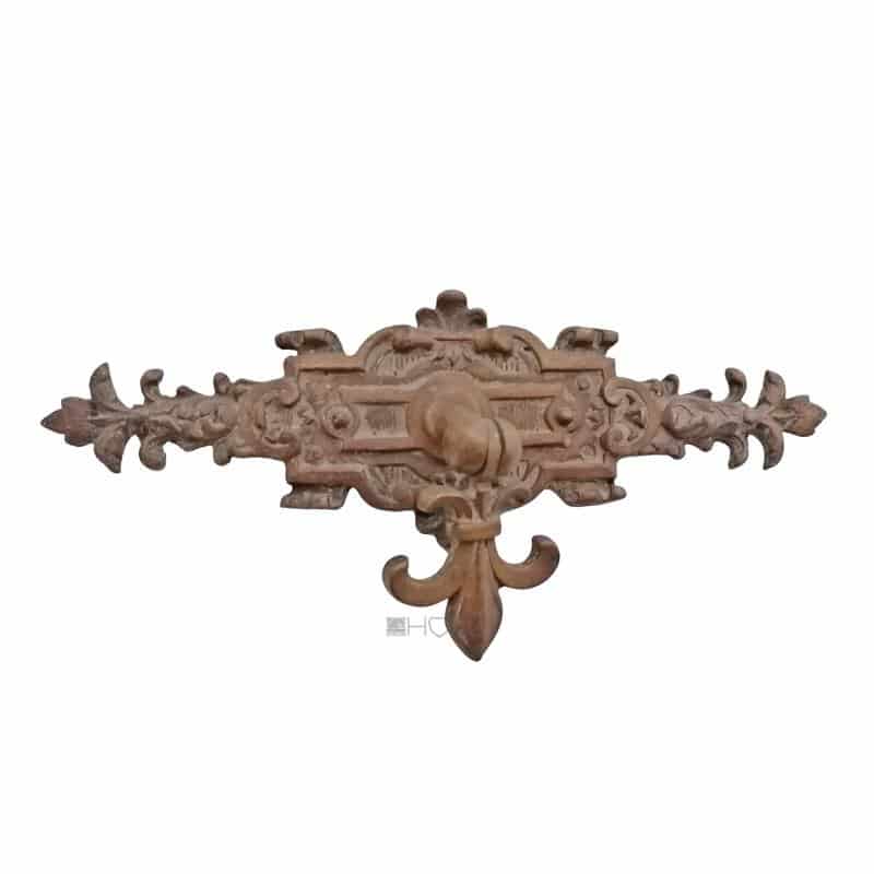 Schubladengriff antik Bronze Beschlag Lilie Schreibtisch alt 20cm