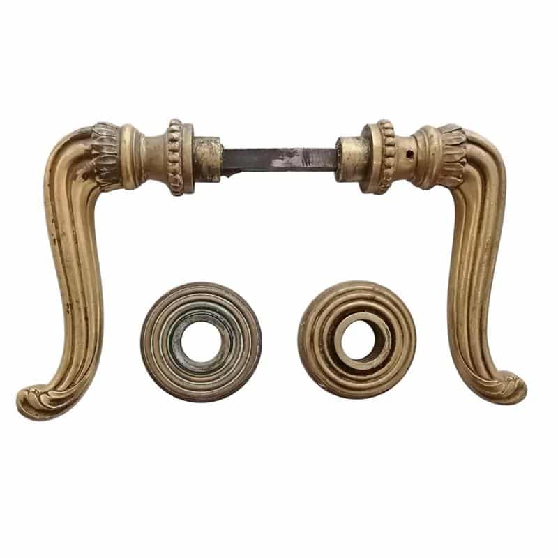 Prächtige Türdrücker Art Deco Bauhaus Messing Perle alt 8er Vk
